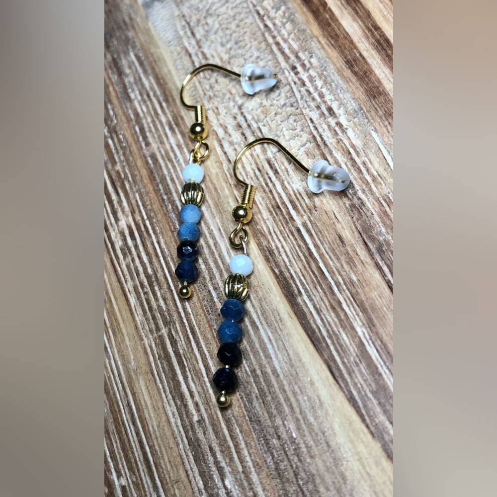 Blue Boho Ombre Dangle Handmade Earrings